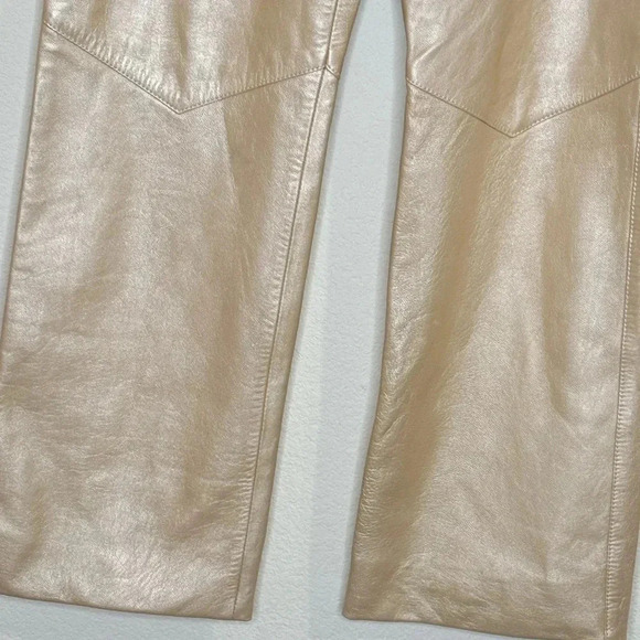 St. John - Gold  Tan Leather Straight Leg - Picture 3 of 15